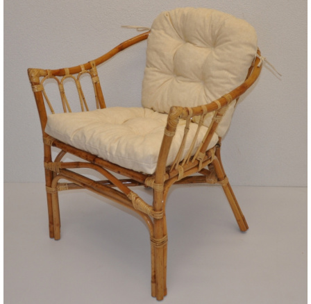 Ratanové kreslo Subaliu - vankúš béžový zvýraznenia Ratanové kreslo Subaliu - vankúš béžový zvýraznenia