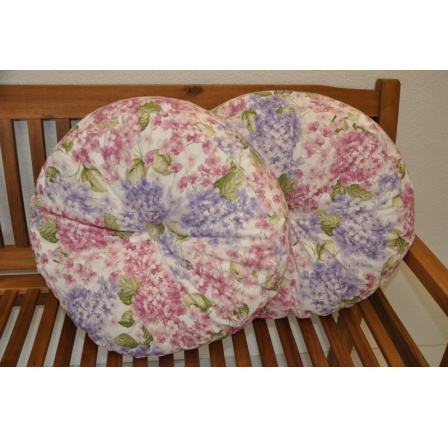 Vankúš okrúhly veľký motív hortenzie sada 2 ks