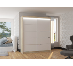 Posuvná skriňa s LED osvetlením SPECTRA 180 Sonoma+Biela
