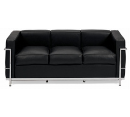 Trojmiestna pohovka Kubik čierna koža TP