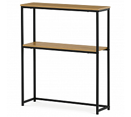 Konzolový stolík s policou, 70x20x82 cm, dekor divý dub