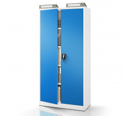 Kancelárska kovová skriňa na dokumenty šedo-modrá: JAN H, 900 x 1950 x 400 mm