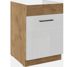 Dolná skrinka VIGO - 60 ZL 1S BB, Dub Lancelot / Biely lesk