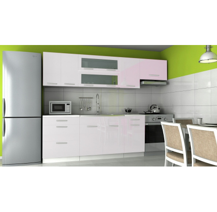 Kuchynská linka Dakota 240/180 biely lesk