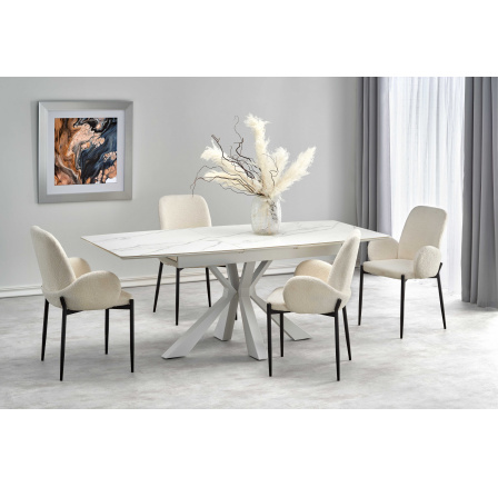 Jedálenský stôl VIVALDI, biely mramor