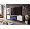 TV komoda LIVO RTV 180 závesný s krbom, biely