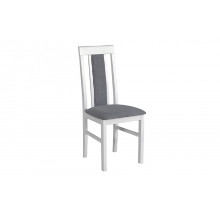 NIEL2 - jedálenská stolička (NILO 2)- biele drevo/látka 1X sivá- kolekcia "DRE" (Z)