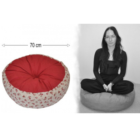 Vankúš sedací priemer 70 cm - ružičky