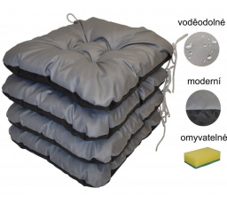 Sivý vodoodolný podsedák - set 4 kusy