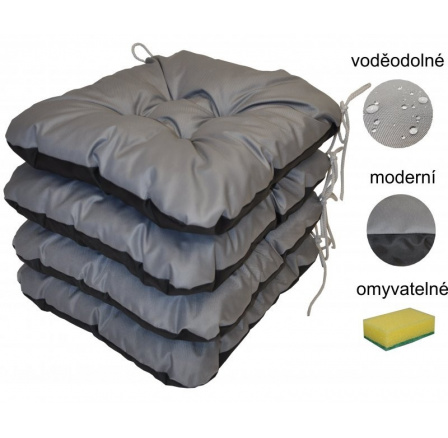 Sivý vodoodolný podsedák - set 4 kusy