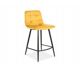Barová stolička MILA H-2 Velvet, Curry Bluvel 68/čierna matná