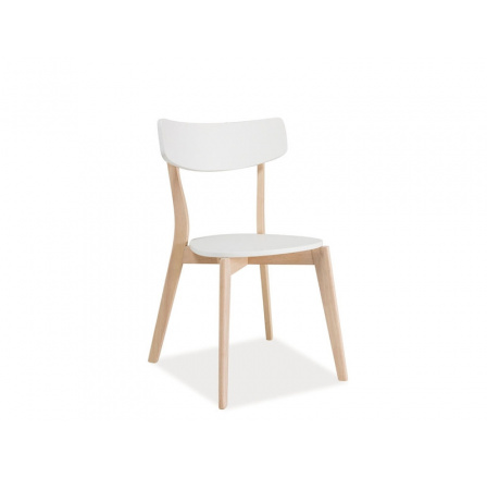 Jedálenská stolička TIBI, bielený dub/biela