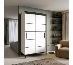 Posuvná skriňa BELL 120 Biela+Čierna