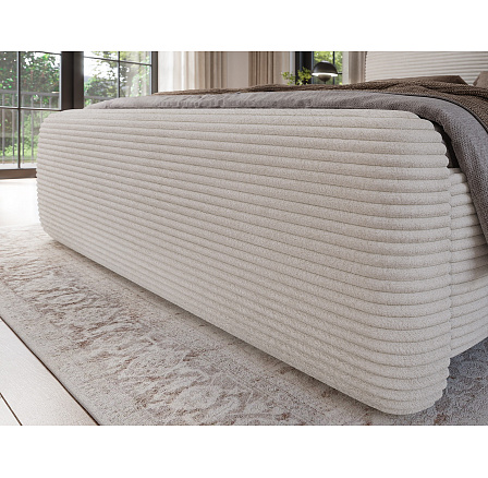 Posteľ Ollival 140x200 s kovovým rámom a úložným boxom, biely zamat Modullo 01 1
