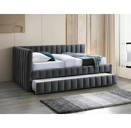 Posteľ s prístelkou ALFIE VELVET, Sivý Bluvel 14