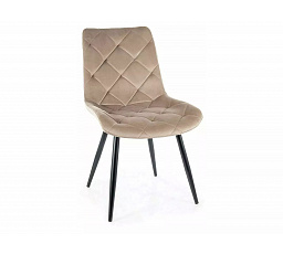 Jedálenská stolička RALPH VELVET, tmavo béžový Bluvel 40/čierny mat