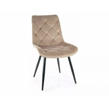 Jedálenská stolička RALPH VELVET, tmavo béžový Bluvel 40/čierny mat Jedálenská stolička RALPH VELVET, tmavo béžový Bluvel 40/čierny mat