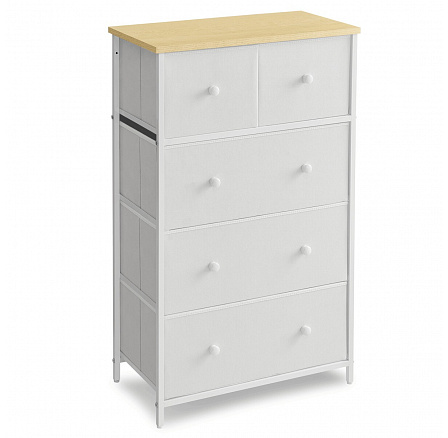 Komoda 56x30x93cm, kov, bílá, AUK-E1051 WT