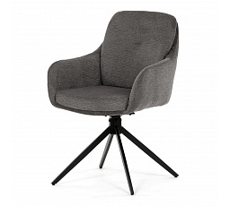 Jedálenská stolička, 180° otočný mechanizmus, lanýžová vodeodolná látka, čierny kov