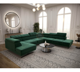 Rohová sedacia súprava EMPORIO MAX II 300X350X180 - zelená, pravá