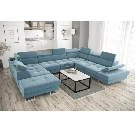 Rohová sedacia súprava GALAXY MAX I s funkciou spania 280x350x225 - voliteľný odtieň - pravá Rohová sedacia súprava GALAXY MAX I s funkciou spania 280x350x225 - voliteľný odtieň - pravá