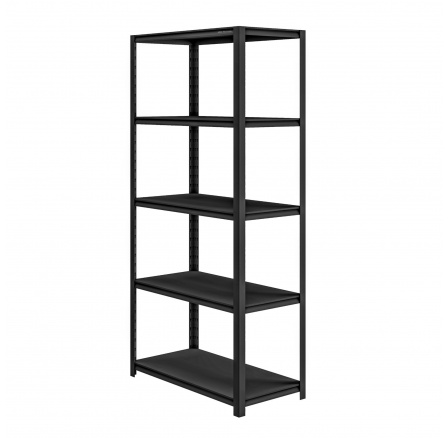 Kovový regál do garáže SAM, 900 x 1830 x 450 mm, All Black: čierny Kovový regál do garáže SAM, 900 x 1830 x 450 mm, All Black: čierny