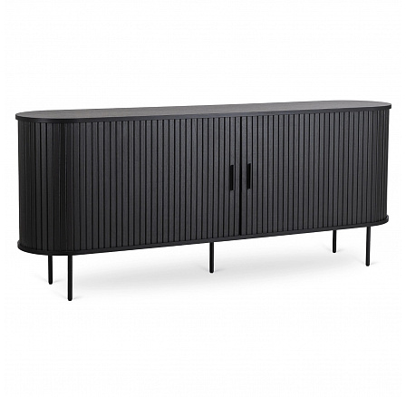 Komoda TRISH 180 cm Dvojdverová Posuvná Čierna