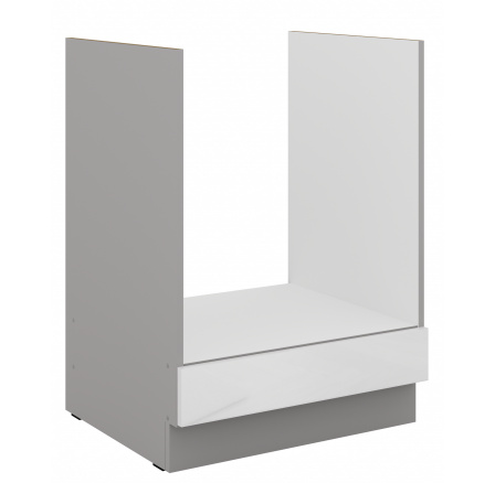 Dolní skřínka BIANCA - 60 D GAZ BB, Šedá / Bílý lesk