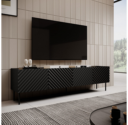 TV komoda ONDA 4D, čierna / dub artisan TV komoda ONDA 4D, čierna / dub artisan