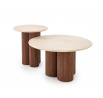 Konferenčný stolík DOROTEA, travertín / orech