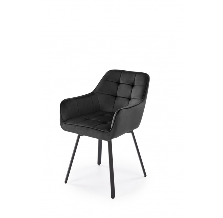 Jedálenská otočná stolička K588, Čierny Velvet/Čierna