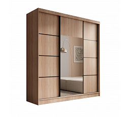 Šatní skriňa Keri 200 Sonoma+Čierna