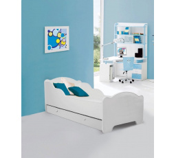 Posteľ s matracom a zásuvkou AMADIS WHITE 140x70 White