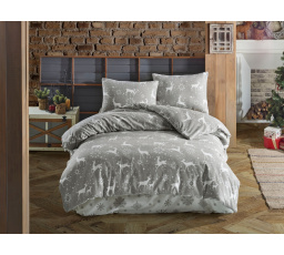 Predĺžené flanelové obliečky 140x220, 70x90 Escama grey