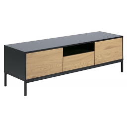 Komoda Seaford TV čierny prírodný dub