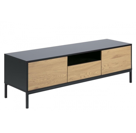 Komoda Seaford TV čierny prírodný dub