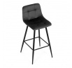 Stolička barová, sivá látka, štvornohá kovová podnož, čierny mat