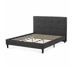 Dvoulůžková postel, látka, šedá, BED-M160 GREY2