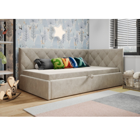 Posteľ ELZA - béžová - T13, Pravá strana