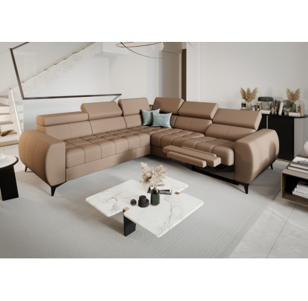 Rohová sedacia súprava PORTO II, relax prírodná koža 255x258 cm - pravá, Matná koža toffee Rohová sedacia súprava PORTO II, relax prírodná koža 255x258 cm - pravá, Matná koža toffee