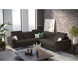 ZOSTAVA ROHOVÁ SEDACIA SÚPRAVA MALIBU MAX 250x250 CM + TABURET 70X70 CM FN29 (ODTIEŇ HORKÁ ČOKOLÁDA) - RÝCHLE ODOSLANIE