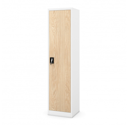 Kovová skriňa policová Eco Design ALEX, 450 x 1850 x 400 mm, Biela/ dub sonoma Kovová skriňa policová Eco Design ALEX, 450 x 1850 x 400 mm, Biela/ dub sonoma