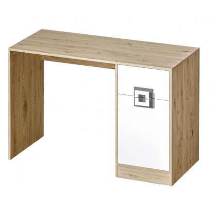 Písací stôl NICO 10, Svetlý Dub/Biela/Sivá