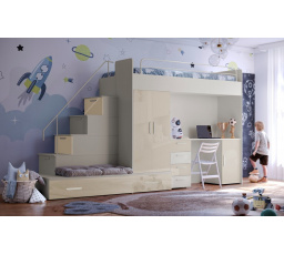 Vyvýšená posteľ PARADISE 5, Kašmír Béžová lesk