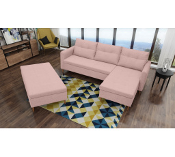 Rohová sedacia súprava AREO s taburetkou, Malmo 61, pravá