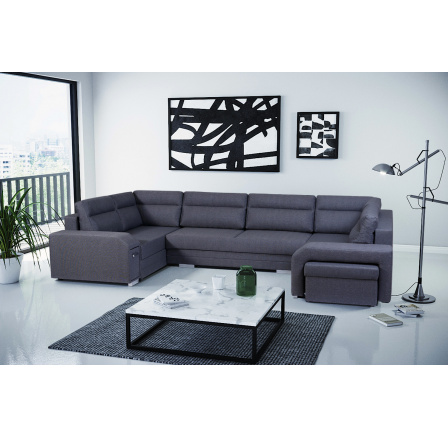 Rohová sedacia súprava v tvare U Alvin vľavo