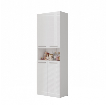 Kúpeľňová skrinka NOELI 2DK2K, Biela/Biely lesk