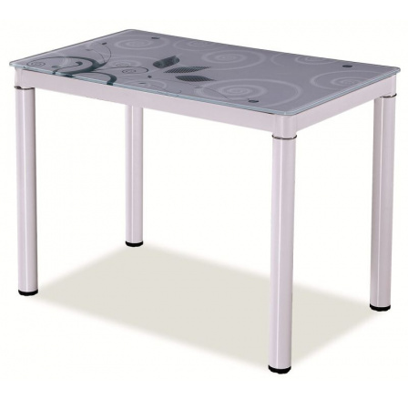Jedálenský stôl DAMAR, biely, 100x60 cm