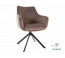 Jedálenská stolička otočná AZALIA VELVET, Cappuccino Bluvel 38/Čierna