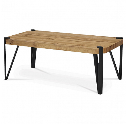 Konferenčný stolík, 110x60x42 cm, vrchná doska MDF, dekor divoký dub, kov - matná čierna Konferenčný stolík, 110x60x42 cm, vrchná doska MDF, dekor divoký dub, kov - matná čierna